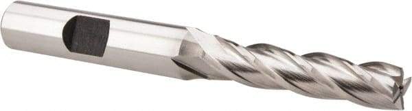Hertel - 5/16", 1-3/8" LOC, 3/8" Shank Diam, 3-1/8" OAL, 4 Flute, Cobalt Square End Mill - Single End, Uncoated, Spiral Flute, 30° Helix, Right Hand Cut, Right Hand Flute - Exact Tool & Supply