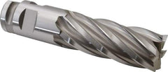 Hertel - 2", 5" LOC, 2" Shank Diam, 8-3/4" OAL, 6 Flute, Cobalt Square End Mill - Single End, Uncoated, Spiral Flute, 30° Helix, Centercutting, Right Hand Cut, Right Hand Flute - Exact Tool & Supply