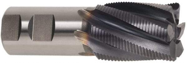 Hertel - 2" Diam, Coarse Pitch, 6" LOC, 8 Flute Cobalt Roughing Square End Mill - Uncoated, 9-3/4" OAL, 2" Shank Diam, Single End, 30° Helix - Exact Tool & Supply