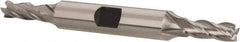 Hertel - 15/64", 5/8" LOC, 3/8" Shank Diam, 3-3/8" OAL, 4 Flute, Cobalt Square End Mill - Double End, Uncoated, Spiral Flute, 30° Helix, Centercutting, Right Hand Cut, Right Hand Flute - Exact Tool & Supply