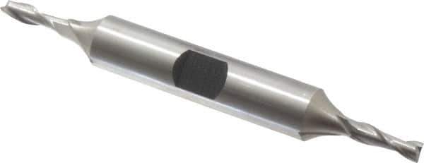 Hertel - 9/64", 7/16" LOC, 3/8" Shank Diam, 3-1/8" OAL, 2 Flute, Cobalt Square End Mill - Double End, Uncoated, Spiral Flute, 30° Helix, Centercutting, Right Hand Cut, Right Hand Flute - Exact Tool & Supply