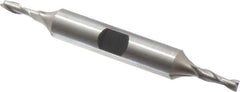 Hertel - 9/64", 7/16" LOC, 3/8" Shank Diam, 3-1/8" OAL, 2 Flute, Cobalt Square End Mill - Double End, Uncoated, Spiral Flute, 30° Helix, Centercutting, Right Hand Cut, Right Hand Flute - Exact Tool & Supply