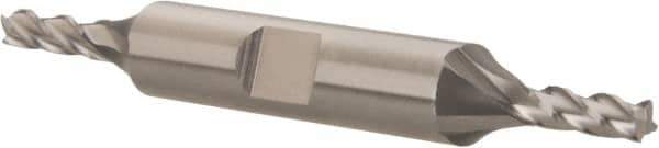 Hertel - 5/32", 7/16" LOC, 3/8" Shank Diam, 3-1/8" OAL, 4 Flute, Cobalt Square End Mill - Double End, Uncoated, Spiral Flute, 30° Helix, Right Hand Cut, Right Hand Flute - Exact Tool & Supply