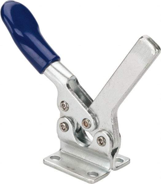 Gibraltar - 200 Lb Holding Capacity, Horizontal Handle, Manual Hold Down Toggle Clamp - 78° Handle Movement, 87° Bar Opening, Solid Bar, Flanged Base, Electro-Plated Zinc, Carbon Steel - Exact Tool & Supply