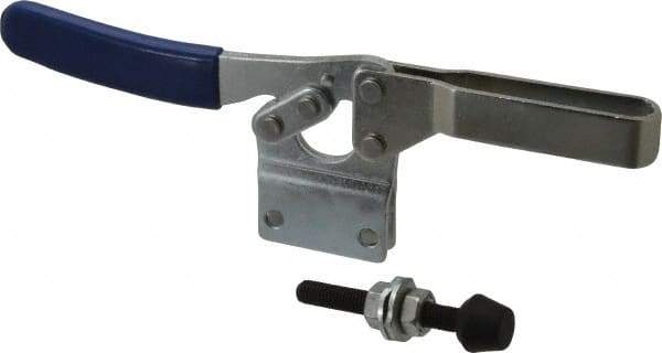 Gibraltar - 750 Lb Holding Capacity, Horizontal Handle, Manual Hold Down Toggle Clamp - 70° Handle Movement, 92° Bar Opening, U-Bar, Straight Base, Electro-Plated Zinc, Carbon Steel - Exact Tool & Supply