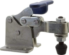 Gibraltar - 750 Lb Holding Capacity, Horizontal Handle, Manual Hold Down Toggle Clamp - 160° Handle Movement, 88° Bar Opening, U-Bar, Flanged Base, Carbon Steel - Exact Tool & Supply