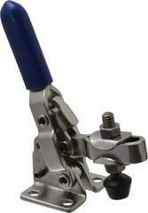Gibraltar - 250 Lb Holding Capacity, Vertical Handle, Manual Hold Down Toggle Clamp - 65° Handle Movement, 105° Bar Opening, U-Bar, Flanged Base, Electro-Plated Zinc, Stainless Steel - Exact Tool & Supply