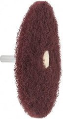 Merit Abrasives - 4" Diam, Medium Mounted Scrubber Buffing Wheel - 1 Ply, Very Fine Grade, 1/4" Shank Diam, 6,000 RPM - Exact Tool & Supply