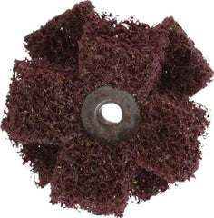 Merit Abrasives - 2" Diam Medium Density Cross Buff - 2 Plys, 1/4-20 Thread, Medium Grade, 12,000 Max RPM - Exact Tool & Supply