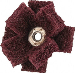 Merit Abrasives - 2" Diam Medium Density Cross Buff - 2 Plys, 1/4-20 Thread, Very Fine Grade, 12,000 Max RPM - Exact Tool & Supply