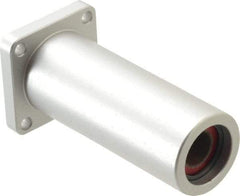 Pacific Bearing - 1/2" ID, 3-3/8" OAL x 1.63" OAH 4-Bolt Flange Mounted Bearing - 1,950 Lb Static Cap, 1-1/4" Btw Mnt Hole Ctrs, Aluminum - Exact Tool & Supply
