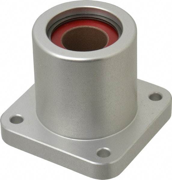 Pacific Bearing - 3/4" ID, 2.067" OAL x 2.38" OAH 4-Bolt Flange Mounted Bearing - 1,470 Lb Static Cap, 1-3/4" Btw Mnt Hole Ctrs, Aluminum - Exact Tool & Supply