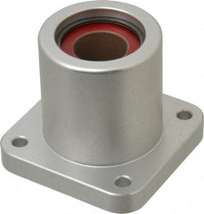 Pacific Bearing - 3/4" ID, 2.067" OAL x 2.38" OAH 4-Bolt Flange Mounted Bearing - 1,470 Lb Static Cap, 1-3/4" Btw Mnt Hole Ctrs, Aluminum - Exact Tool & Supply