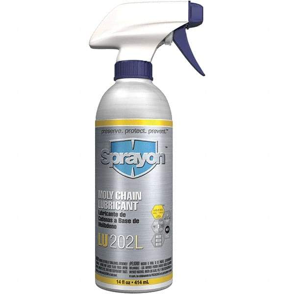 Sprayon - 16 oz Aerosol Extreme Pressure Chain & Cable Lubricant - Light Amber, -20 to 300°F, Food Grade - Exact Tool & Supply