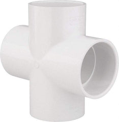 Value Collection - 3" PVC Plastic Pipe Cross - Schedule 40, All Slip End Connections - Exact Tool & Supply
