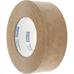 Made in USA - 2" x 60 Yd Tan Rubber Adhesive Sealing Tape - Paper Backing, 7 mil Thick - Exact Tool & Supply