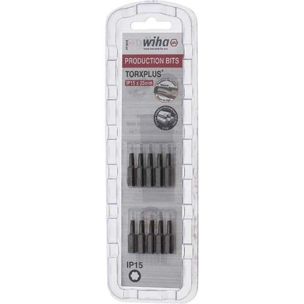 Wiha - 1/4" Drive IP15 Torx Plus Screwdriver Bit - 1" OAL, Insert Bit - Exact Tool & Supply