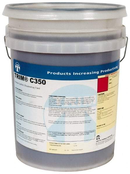 Master Fluid Solutions - Trim C350, 5 Gal Pail Grinding Fluid - Synthetic, For Machining - Exact Tool & Supply