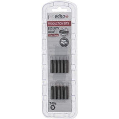 Wiha - 1/4" Drive T40 Tamperproof Torx Screwdriver Bit - 1" OAL, Tamper Resistant Bit - Exact Tool & Supply