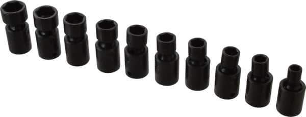 Proto - 10 Piece 3/8" Drive Standard Impact Socket Set - 6 Points, 8 to 17mm, Metric Measurement Standard - Exact Tool & Supply
