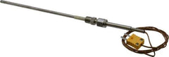 Thermo Electric - 0 to 2012°F, K Pipe Fitting, Thermocouple Probe - 6 Ft. Cable Length, Mini Connector, 9 Sec Response Time - Exact Tool & Supply