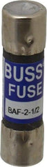 Cooper Bussmann - 250 VAC, 2.5 Amp, Fast-Acting General Purpose Fuse - Fuse Holder Mount, 1-1/2" OAL, 10 at 125 V kA Rating, 13/32" Diam - Exact Tool & Supply