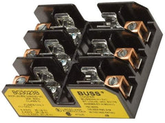 Cooper Bussmann - 3 Pole, 14 to 6 AWG, 480 VAC/VDC, 30 Amp, DIN Rail Mount Fuse Block - 3 Inch Long x 2.38 Inch Wide x 1.22 Inch High Block - Exact Tool & Supply