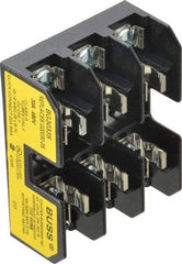 Cooper Bussmann - 3 Pole, 10 to 14 AWG, 480 VAC/VDC, 30 Amp, DIN Rail Mount Fuse Block - 3 Inch Long x 2.38 Inch Wide x 1.22 Inch High Block - Exact Tool & Supply