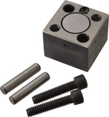 Dayton Lamina - 5/8" Shank Diam, 1-5/8" Base Length x 1-5/8" Base Width x 1-1/4" Base Height, 5/16-16 Thread, Alloy Steel Mold Punch Retainer - 5/16" Dowel Diam, 1" Length Between Dowel & Screw, 1-1/2" Thread Length, Ball Lock - Exact Tool & Supply