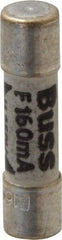 Cooper Bussmann - 250 VAC, 32 VDC, 0.16 Amp, Fast-Acting Miniature Ceramic Fuse - 20mm OAL, 5mm Diam - Exact Tool & Supply