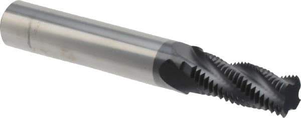 Scientific Cutting Tools - 9/16-18 UNF, 0.45" Cutting Diam, 4 Flute, Solid Carbide Helical Flute Thread Mill - Internal/External Thread, 1.078" LOC, 3-1/2" OAL, 1/2" Shank Diam - Exact Tool & Supply