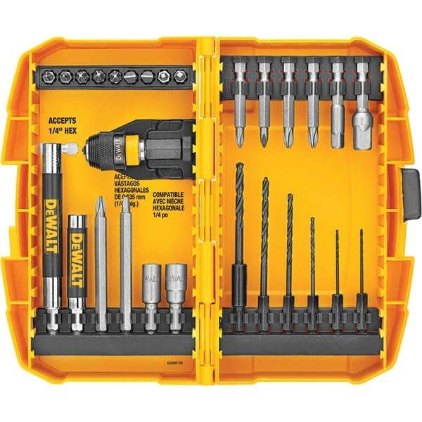 DeWALT - 28 Piece, Screwdriver Bit Set - #1, #2, 1/4" Drive - Exact Tool & Supply