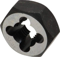 Cle-Line - 5/16-24 UNF Thread, 11/16" Hex, Hex Rethreading Die - Carbon Steel, 5/16" Thick, Series 0650 - Exact Tool & Supply