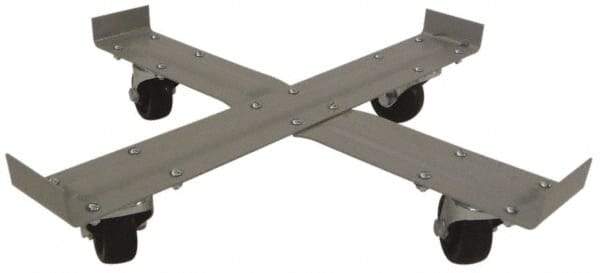 PRO-SOURCE - 1,000 Lb Load Capacity, 55 Gal Drum Dolly - 4" High, 4 Wheels - Exact Tool & Supply