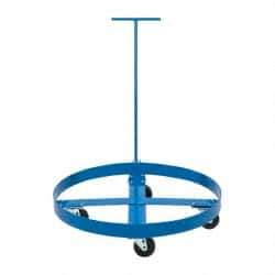 PRO-SOURCE - 1,000 Lb Load Capacity, 55 Gal Drum Dolly - 4" High, 4 Wheels - Exact Tool & Supply