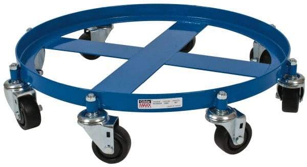 PRO-SOURCE - 2,000 Lb Load Capacity, 55 Gal Drum Dolly - 4" High, 8 Wheels - Exact Tool & Supply