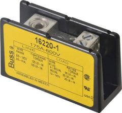 Cooper Bussmann - 1 Pole, 175 Amp, 8-2/0 AWG (Al), 14-2/0 AWG (Cu) Primary, 4-14 AWG (Cu), 4-8 AWG (Al) Secondary, Thermoplastic Power Distribution Block - 600 VAC/VDC, 1 Primary Connection, 1.96 Inch Long x 3.32 Inch Deep x 4 Inch High - Exact Tool & Supply