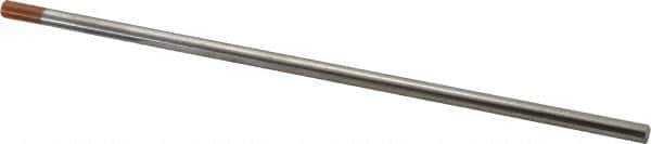 Welding Material - EWCE2 Tungsten Electrode - 3/16" Diam x 7" Long - Exact Tool & Supply