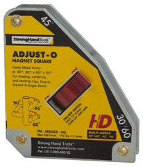 Strong Hand Tools - 5-1/8" Wide x 1-3/8" Deep x 6" High Magnetic Welding & Fabrication Square - 133 Lb Average Pull Force - Exact Tool & Supply