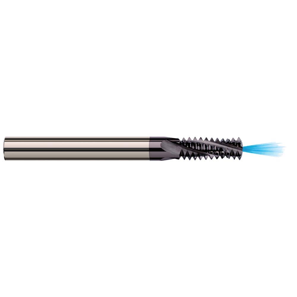 Harvey Tool - 1/4-28 Internal/External 28 TPI 3/16" Shank 3-Flute Solid Carbide Helical Flute Thread Mill - Exact Tool & Supply