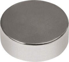 Mag-Mate - 3/4" Diam x 1/4" High Neodymium Rare Earth Magnet - 10.7 Lb Max Capacity, 180°F Max, Nickel Plated - Exact Tool & Supply