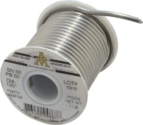 Value Collection - 1/8 Inch Diameter, Alloy 50/50, Solid Wire Solder - 1 Lb., 11 Gauge - Exact Tool & Supply