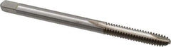 Kennametal - #6-32 UNC, 2 Flute, Bright Finish, High Speed Steel Spiral Point Tap - Bottoming Chamfer, Right Hand Thread, 2" OAL, 11/16" Thread Length, 0.141" Shank Diam, 2B Class of Fit, Series 5302 - Exact Tool & Supply