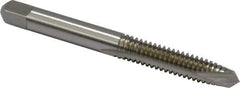 Kennametal - 1/4-20 UNC, 2 Flute, Bright Finish, High Speed Steel Spiral Point Tap - Plug Chamfer, Right Hand Thread, 2-1/2" OAL, 1" Thread Length, 0.255" Shank Diam, 3B Class of Fit - Exact Tool & Supply