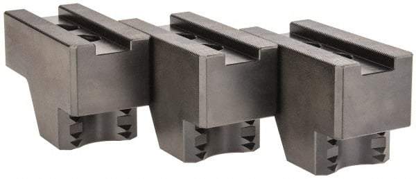 Schunk - 12" Max Chuck Diam Compatibility, Steel 1.5mm x 60° Serrated Hard Lathe Top Jaws - 21mm Groove Width, 50mm Wide x 2-1/2" High - Exact Tool & Supply