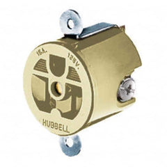 Hubbell Wiring Device-Kellems - 125V 15A NEMA 5-15R Industrial Grade Ivory Straight Blade Single Receptacle - Exact Tool & Supply