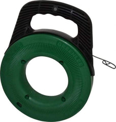 Greenlee - 65 Ft. Long x 1/8 Inch Wide, 0.045 Inch Thick, Steel Fish Tape - 400 Lb. Pulling Strength, Includes Case - Exact Tool & Supply