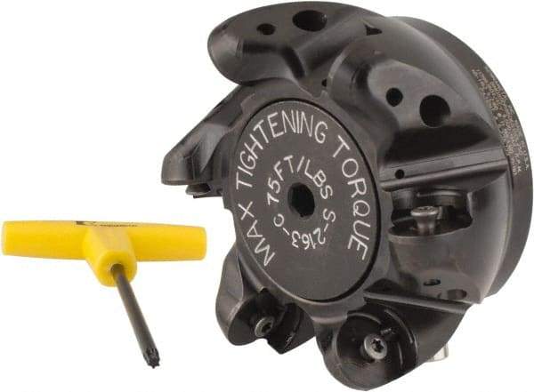 Kennametal - 5" Cut Diam, 12.7mm Max Depth, 1-1/2" Arbor Hole, 6 Inserts, RCGT 86... Insert Style, Indexable Copy Face Mill - BMD500 Cutter Style, 9,000 Max RPM, 2-1/2 High, Series KSRM - Exact Tool & Supply
