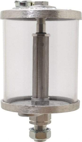 LDI Industries - 1 Outlet, Polymer Bowl, 0.47 L No Flow Control Oil Reservoir - 5/8-18 UNF Outlet, 3-1/2" Diam x 6-11/16" High, 60°C Max - Exact Tool & Supply