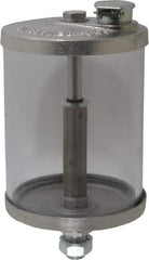 LDI Industries - 1 Outlet, Polymer Bowl, 0.95 L No Flow Control Oil Reservoir - 5/8-18 UNF Outlet, 4-1/4" Diam x 8-1/16" High, 60°C Max - Exact Tool & Supply